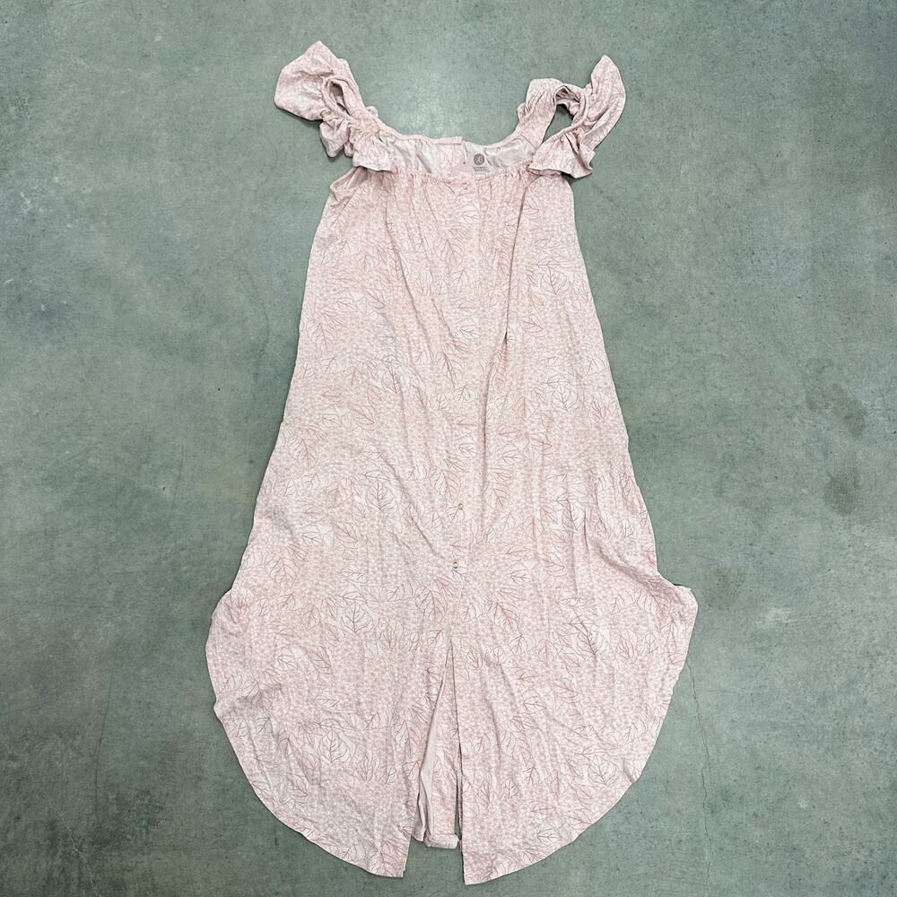 NWT Kindred Bravely Ruffle Strap Labor & Delivery Gown in Pink Hydrangea sz XS - Picture 7 of 13